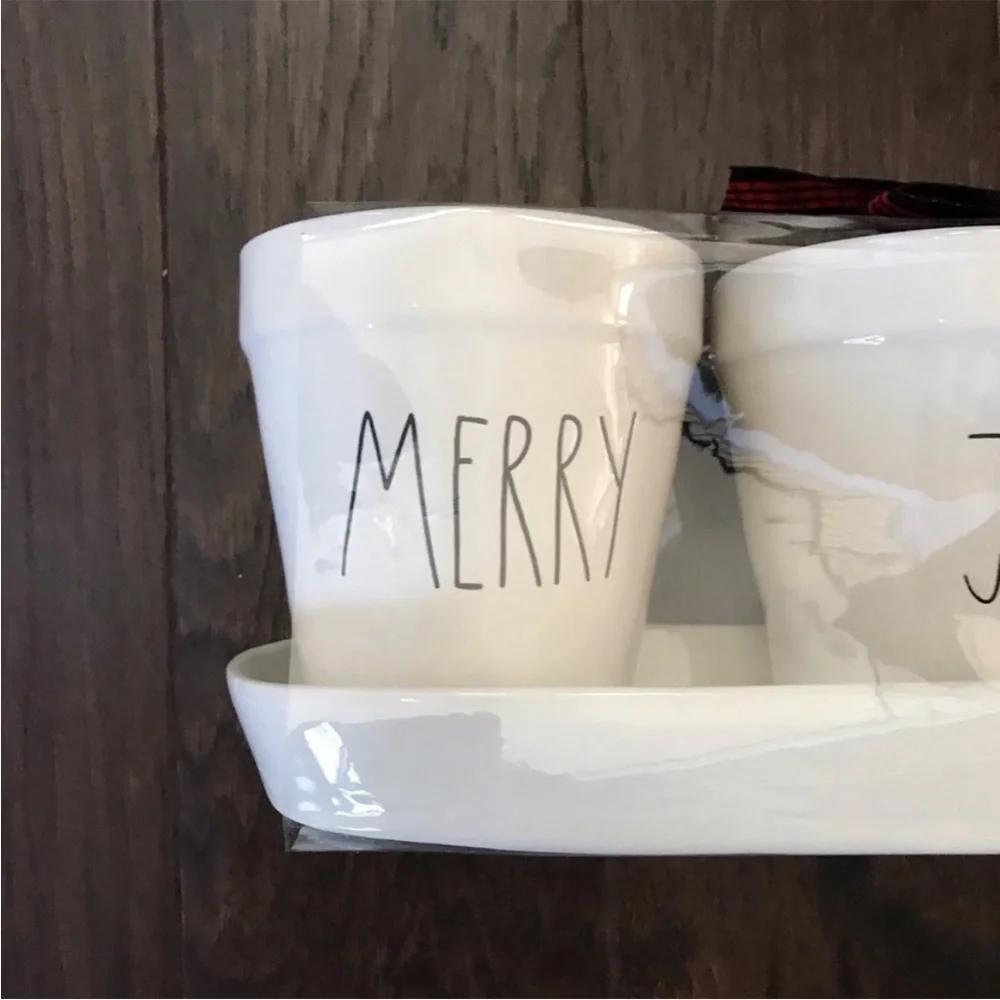 Rae Dunn by Magenta ‘Merry, Joy, Cheer’ Planters - Picture 2 of 7